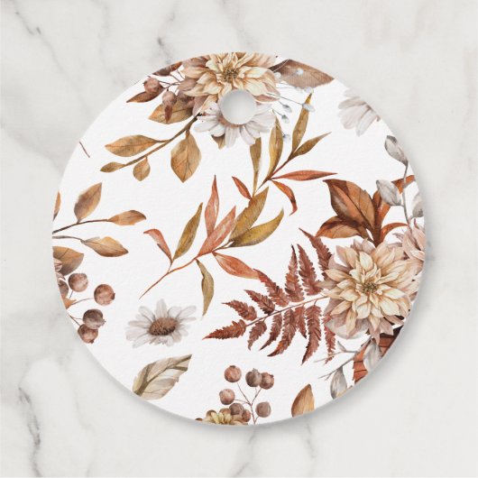 Étiquettes Cadeau Automne Automne Aquarelle Florale Mariage Merci (Dos)