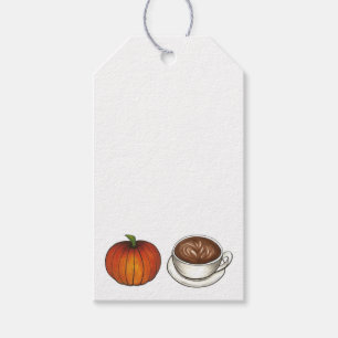 Étiquettes-cadeau Automne Automne Citrouille épice Latte café Octobr