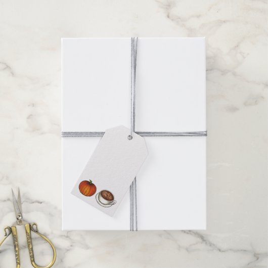 Étiquettes-cadeau Automne Automne Citrouille épice Latte café Octobr (Avec de la ficelle)