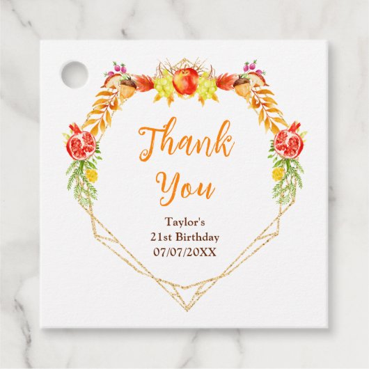 Étiquettes Cadeau Automne automne récolte Anniversaire fête Merci (Devant)