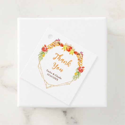 Étiquettes Cadeau Automne Automne Récolte Mariage Merci (En situation)