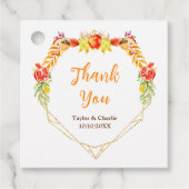 Étiquettes Cadeau Automne Automne Récolte Mariage Merci (Devant)