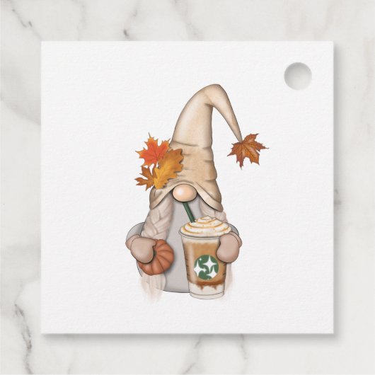 Étiquettes Cadeau Automne Automne Whimsical Nordic Harvest Gnomes Fa (Dos)
