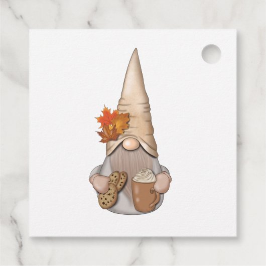 Étiquettes Cadeau Automne Automne Whimsical Nordic Harvest Gnomes Fa (Dos)