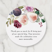 Étiquettes Cadeau Automne Bourgogne Fleurs et Figs Merci (Dos)