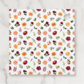 Étiquettes Cadeau Automne Bourgogne Orange Floral Mariage Merci (Dos)