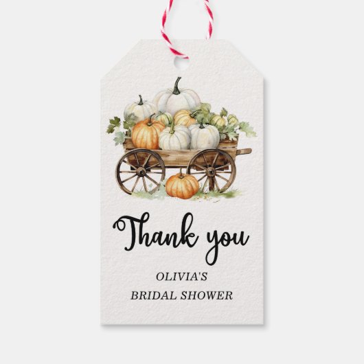 Étiquettes-cadeau Automne Citrouille Fête des mariées Favoriser reme (Dos)