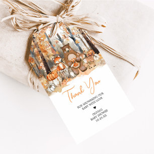 Étiquettes-cadeau Automne Citrouille Woodland Animaux Baby Favoriser
