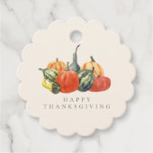 Étiquettes Cadeau Automne Fête de Thanksgiving Citrouilles (Devant)