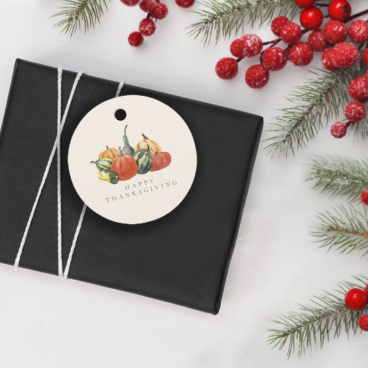 Étiquettes Cadeau Automne Fête de Thanksgiving Citrouilles