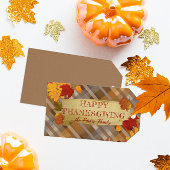 Étiquettes-cadeau Automne Feuillage Automne Sur Plaid Thanksgiving