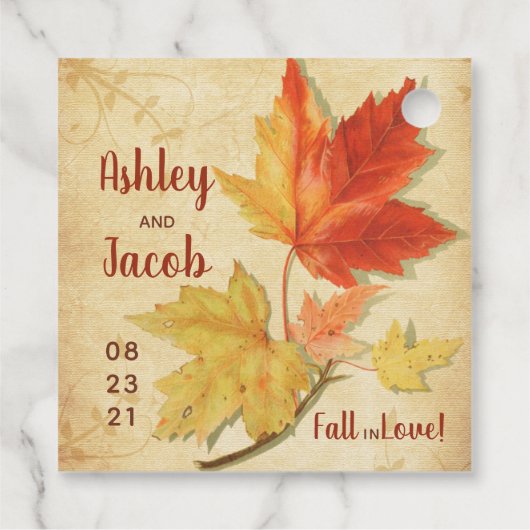 Étiquettes Cadeau Automne Maple Feuille Mariage Faveur Enregistrer D (Dos)