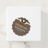 Étiquettes Cadeau Automne Merci de Baby shower rustique (En situation)