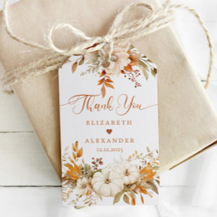 Étiquettes-cadeau Automne Moderne Mariage en terre cuite Merci