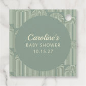 Étiquettes Cadeau Automne moderne Sage Baby shower vert (Dos)