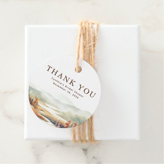 Étiquettes Cadeau Automne Nature Élégant Merci (En situation)