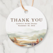 Étiquettes Cadeau Automne Nature Élégant Merci (Devant)