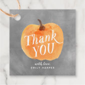 Étiquettes Cadeau Automne Petit Citrouille à 2 côtés Merci Chalk (Devant)