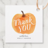 Étiquettes Cadeau Automne Petit Citrouille Merci à double face (Dos)