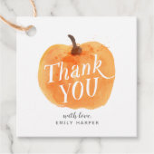 Étiquettes Cadeau Automne Petit Citrouille Merci à double face (Devant)