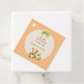 Étiquettes Cadeau Automne Plaid Teddy Bear Citrouille Feuilles (En situation)