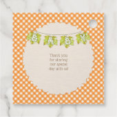 Étiquettes Cadeau Automne Plaid Teddy Bear Citrouille Feuilles (Dos)