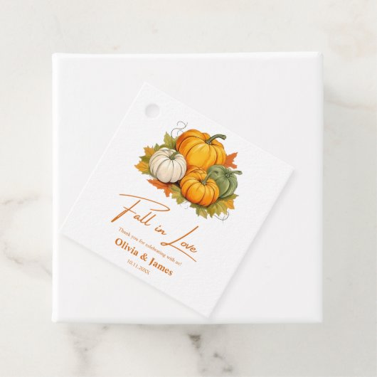 Étiquettes Cadeau Automne Rustique Citrouille Mariage Automne (En situation)