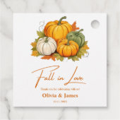 Étiquettes Cadeau Automne Rustique Citrouille Mariage Automne (Dos)