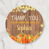 Étiquettes Cadeau Automne Rustique Citrouille Patch Anniversaire (Devant)