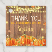 Étiquettes Cadeau Automne Rustique Citrouille Patch Anniversaire Car (Devant)