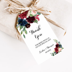 Étiquettes-cadeau Automne Rustique Éblouissant Bourgogne Merci