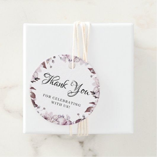 Étiquettes Cadeau Autumn Elegant Purple Flowers (En situation)