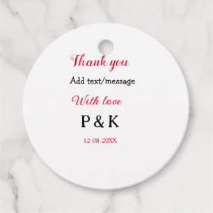 Étiquettes Cadeau Avec amour ajouter lettre de nom de couple merci a