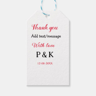Étiquettes-cadeau Avec amour ajouter lettre nom de couple merci ajou