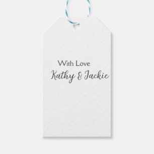Étiquettes-cadeau Avec amour ajouter nom de couple mariage simple mi
