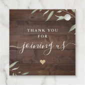 Étiquettes Cadeau Avec amour élégant bois vert mariage rustique (Dos)