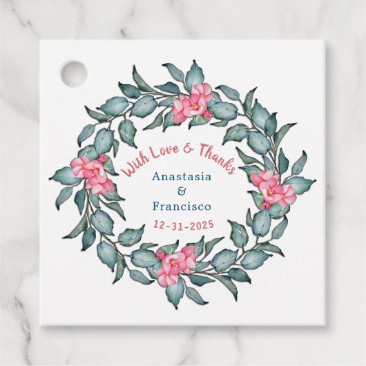 Étiquettes Cadeau Avec Amour Et Merci Anniversaire Mariage (Devant)