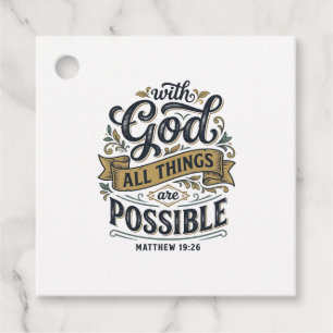 Étiquettes Cadeau Avec Dieu Toutes Choses Sont Possibles Vintage Chr