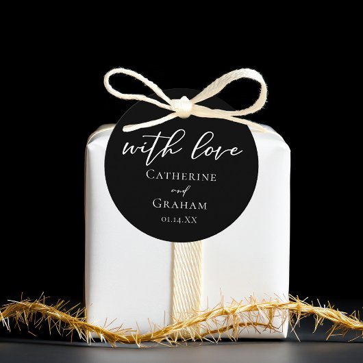Étiquettes Cadeau Avec Love Chic Mariage noir