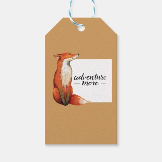 Étiquettes-cadeau aventure plus renard (Devant)