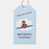 Étiquettes-cadeau Aviateur et son avion (Devant)