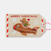 Étiquettes-cadeau Avion Cute Gingerbread (Devant (Horizontal))