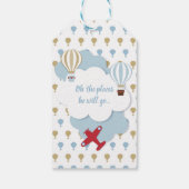 Étiquettes-cadeau Avion/ Haut Et Aérien Mots-Clés Anniversaire (Dos)