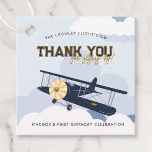 Étiquettes Cadeau Avion vintage temps vole Retro premier anniversair