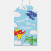 Étiquettes-cadeau Avions et Jets mignons 1ère fête d'anniversaire (Devant)
