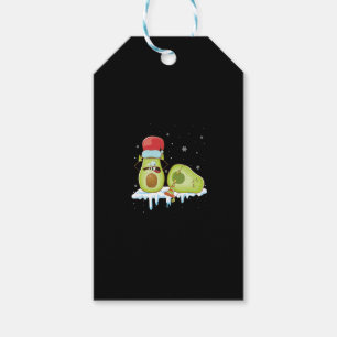 Étiquettes-cadeau Avocado Joyeux Noël Vega Pajama Santa Hat Fun