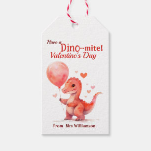 Étiquettes-cadeau Avoir une salle de classe Dino-Mite Valentines Day