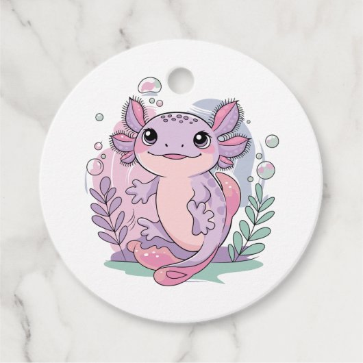 Étiquettes Cadeau Axolotls mignons (Devant)