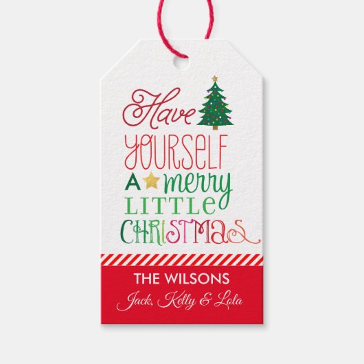 Étiquettes-cadeau Ayez un joyeux petit Noël (Devant)