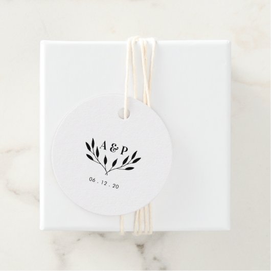 Étiquettes Cadeau B et W | Simple moderne Merci Mariage cadeau (En situation)